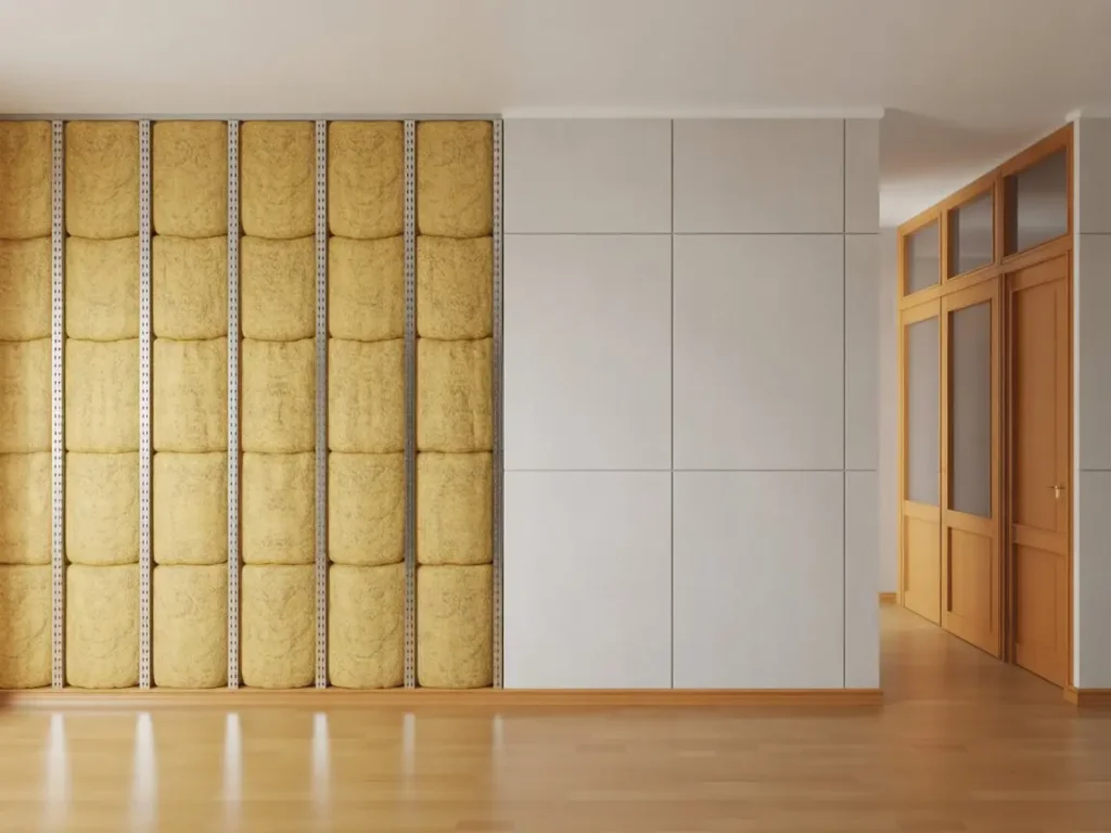 Instalación de aislamientos térmicos Toledo en pared interior con lana mineral visible