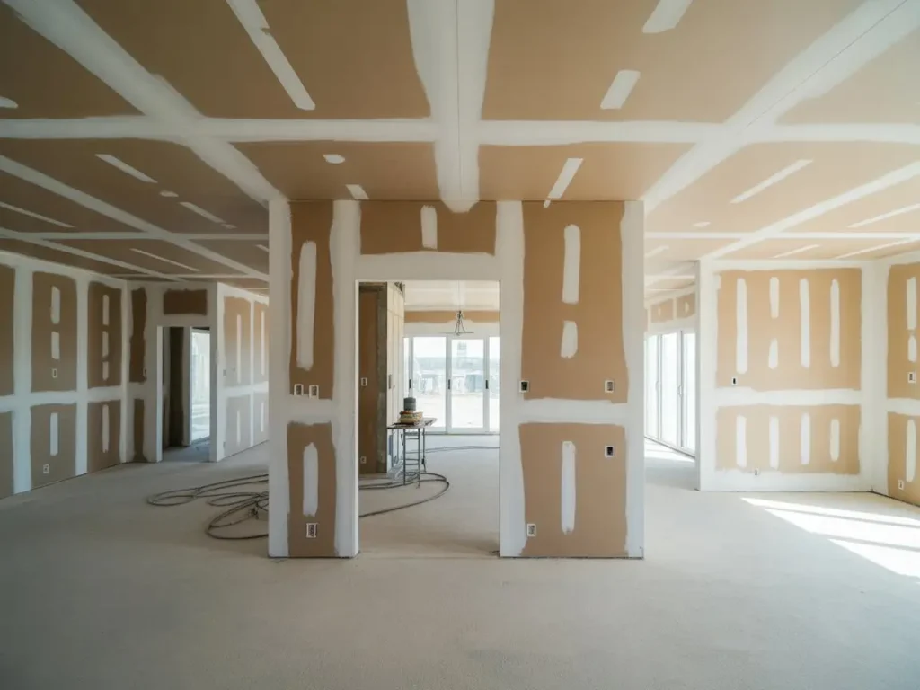 Reforma vivienda unifamiliar pladur Toledo con tabiques y techos interiores en ejecución