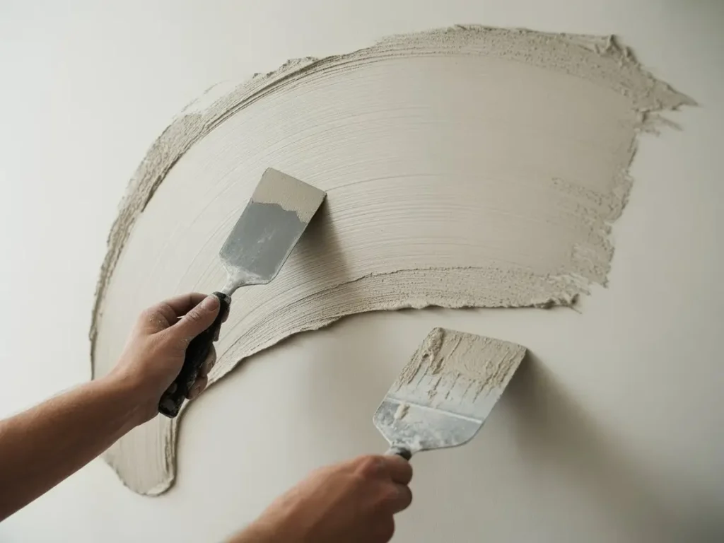 Reparaciones de pladur y mantenimiento en pared con aplicación de masilla manual
