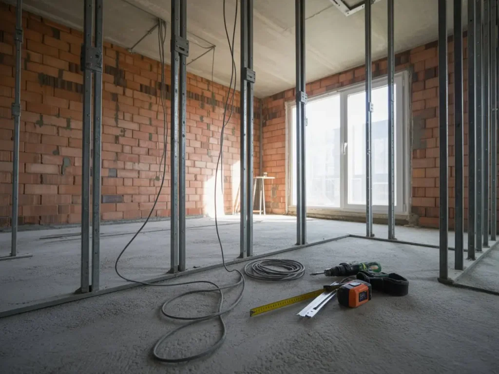 Cambios de distribucion en pisos de Toledo durante reforma interior con tabiqueria metalica