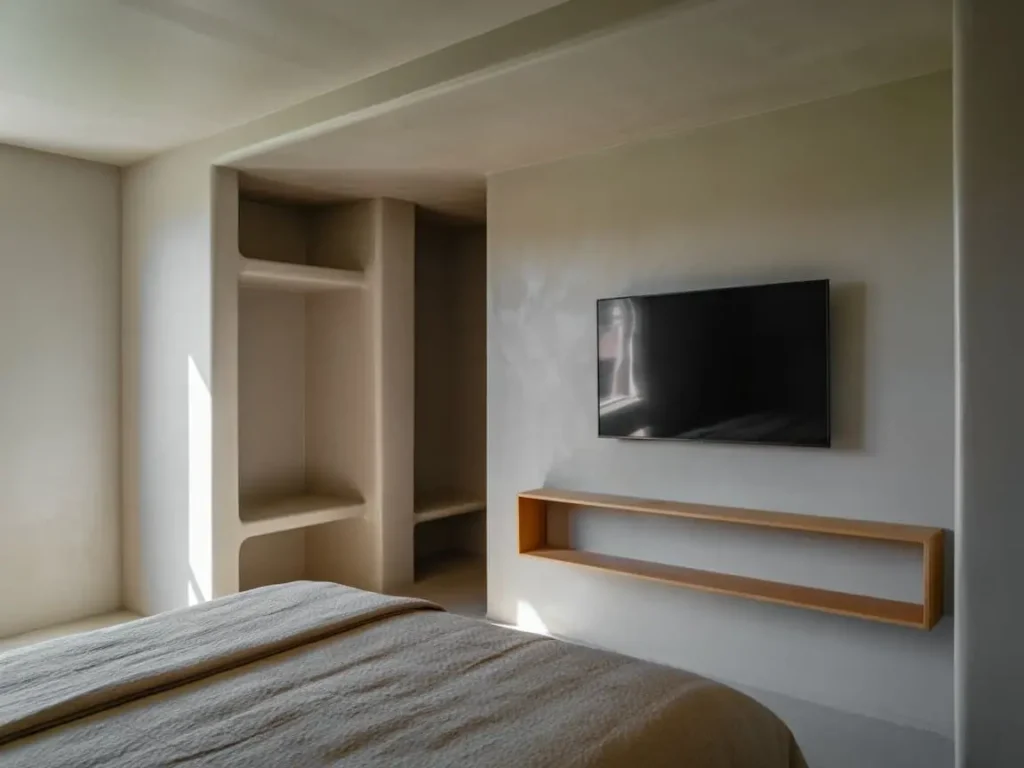 Tabique reforzado de pladur para colgar televisor en dormitorio reformado